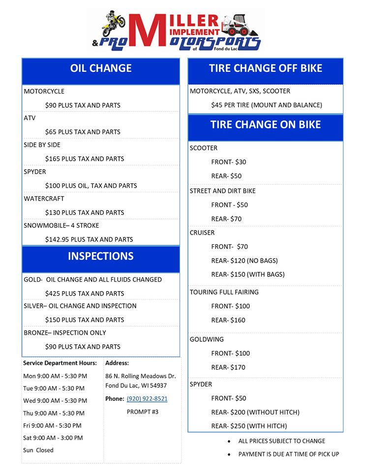Price List Harley Service Cost Price List Bike Overhaul Cost